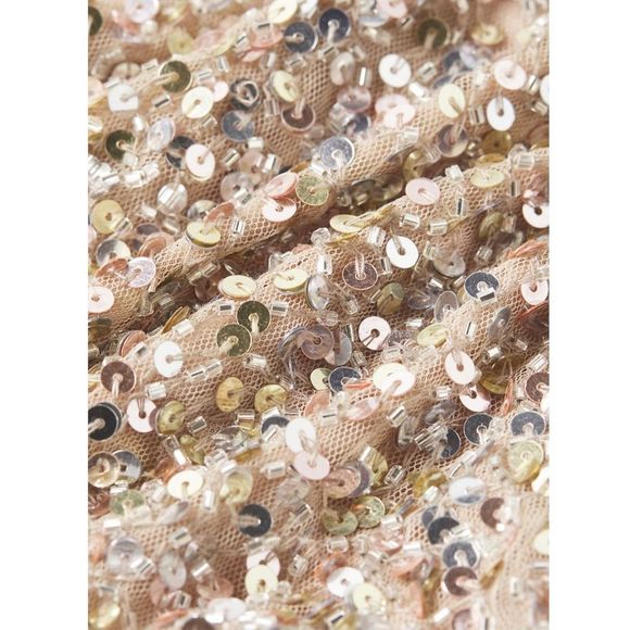 Mac Duggal V-Neck Sequin Sheath Gown in Nude NWT Size 8 brand new never worn - Picture 9 of 12